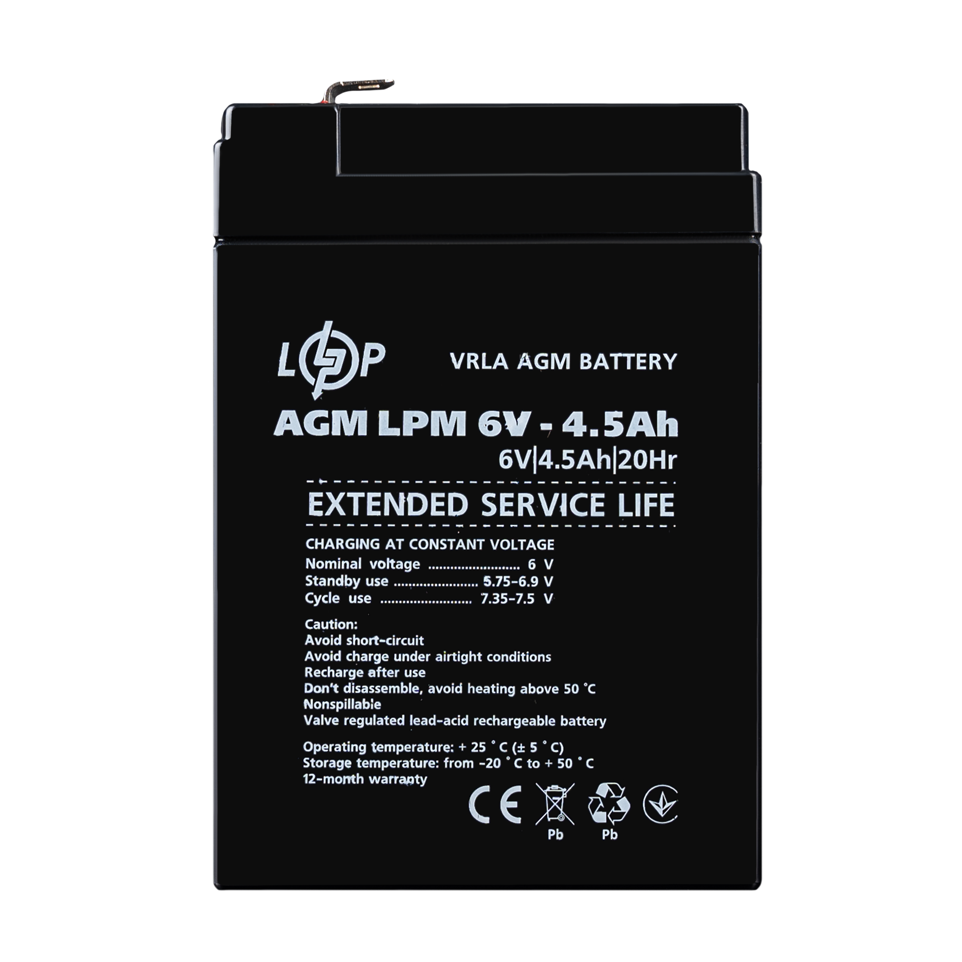 Акумуляторна батарея LP LPМ 6- 4,5АН типу AGM